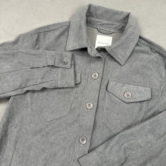 Avec Les Filles Jackets & Blazers - Avec Le Filles Chore Corduroy Shacket Jacket Size M Gray‎ Utility Anthropologie